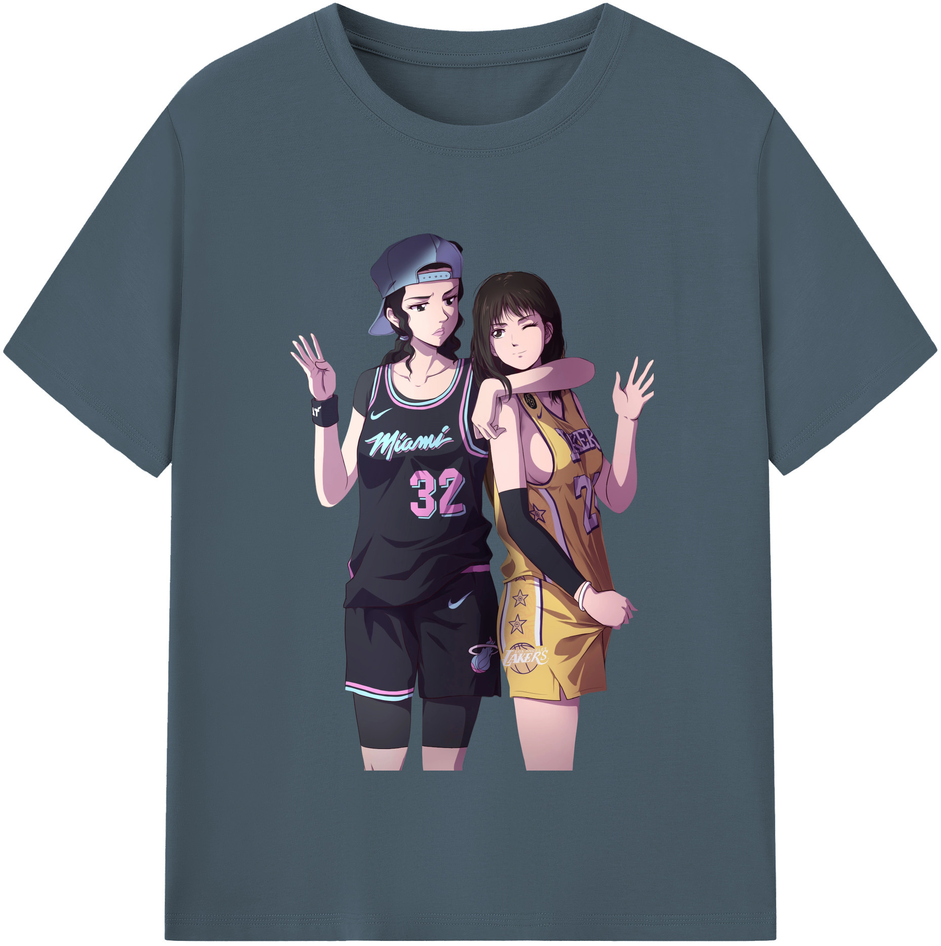 SLAM DUNK／スラムダンク 綿100％半袖Tシャツ（フロントプリント）